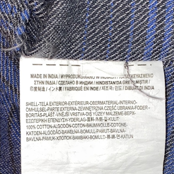 Vans Blue/Grey Striped Long Sleeve Button Front Flannel Shirt - Picture 5 of 6